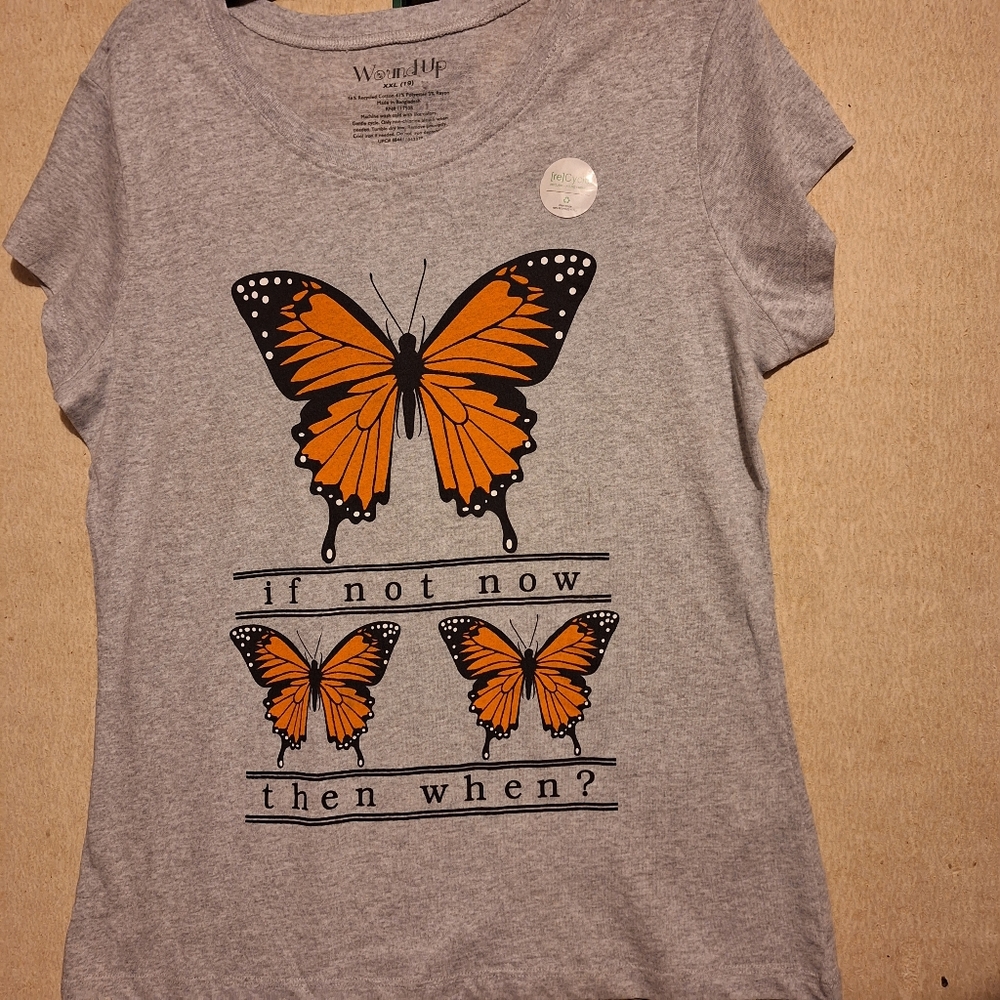 Grey T-shirt "If not now then when?"